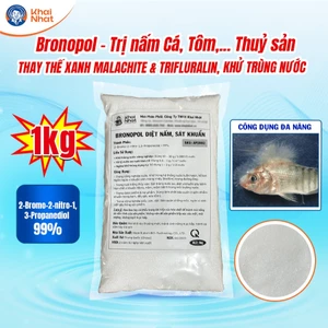 Khai Nhật Bronopol 99% Sạch Nấm Xử Lý Ký Sinh Trùng Bảo Vệ Đường Ruột Tôm Cá Thủy Sản (Gói 1kg)