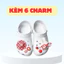 Dép quai hậu chống trơn trượt kèm charm dễ thương đi chơi đi học đế cao 4cm - Hỗ Trợ Đổi Size