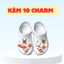 Dép quai hậu chống trơn trượt kèm charm dễ thương đi chơi đi học đế cao 4cm - Hỗ Trợ Đổi Size