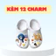 Dép quai hậu chống trơn trượt kèm charm dễ thương đi chơi đi học đế cao 4cm - Hỗ Trợ Đổi Size