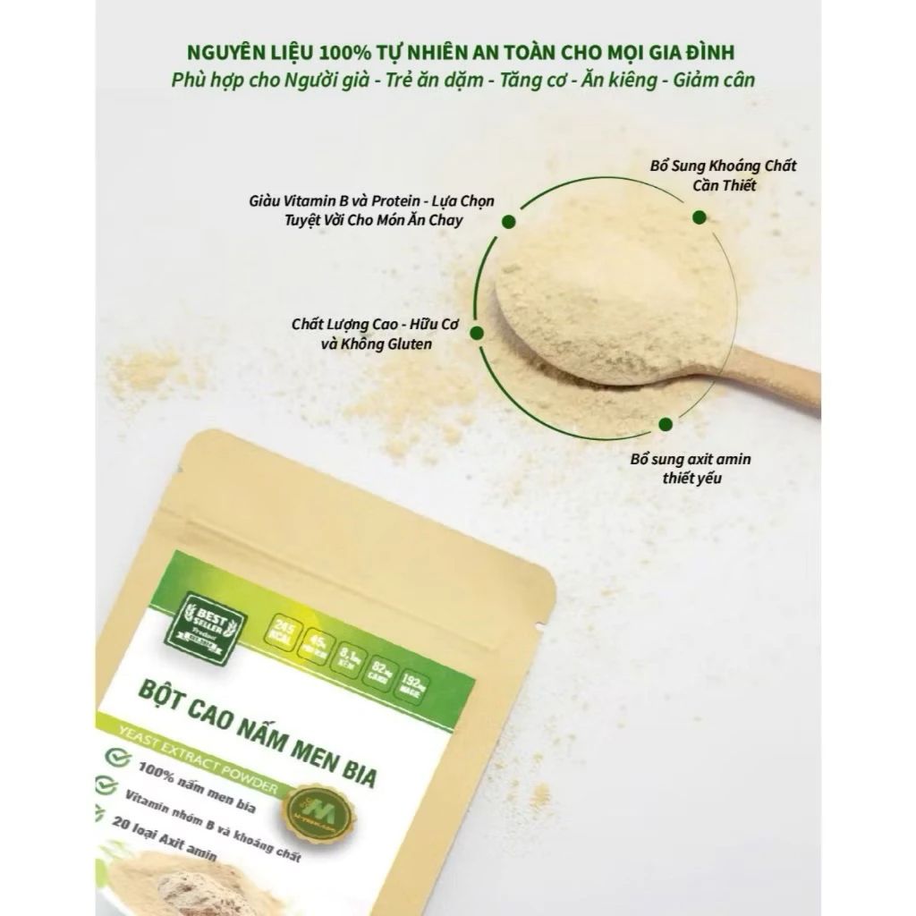 [COMBO MUA 1 TẶNG 4] - Bột nấm men bia, Protein tự nhiên và 18 axit amin thiết yếu, bổ sung chế độ ăn uống hàng ngày