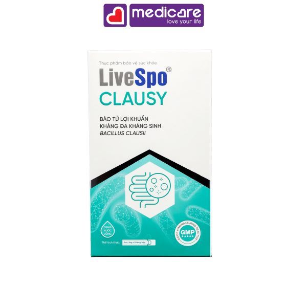 Thực phẩm bổ sung sức khoẻ LIVESPO clausy giảm các triệu chứng rối loạn tiêu hóa hộp 20 ống