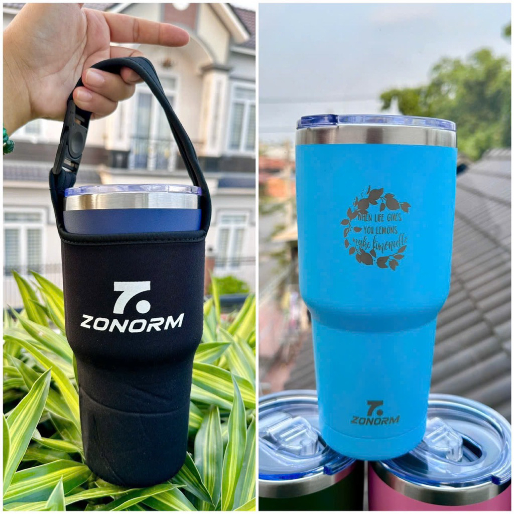LY GIỮ NHIỆT 900ML TẶNG KÈM TÚI ĐỰNG LY + ỐNG HÚT ZONORM 7