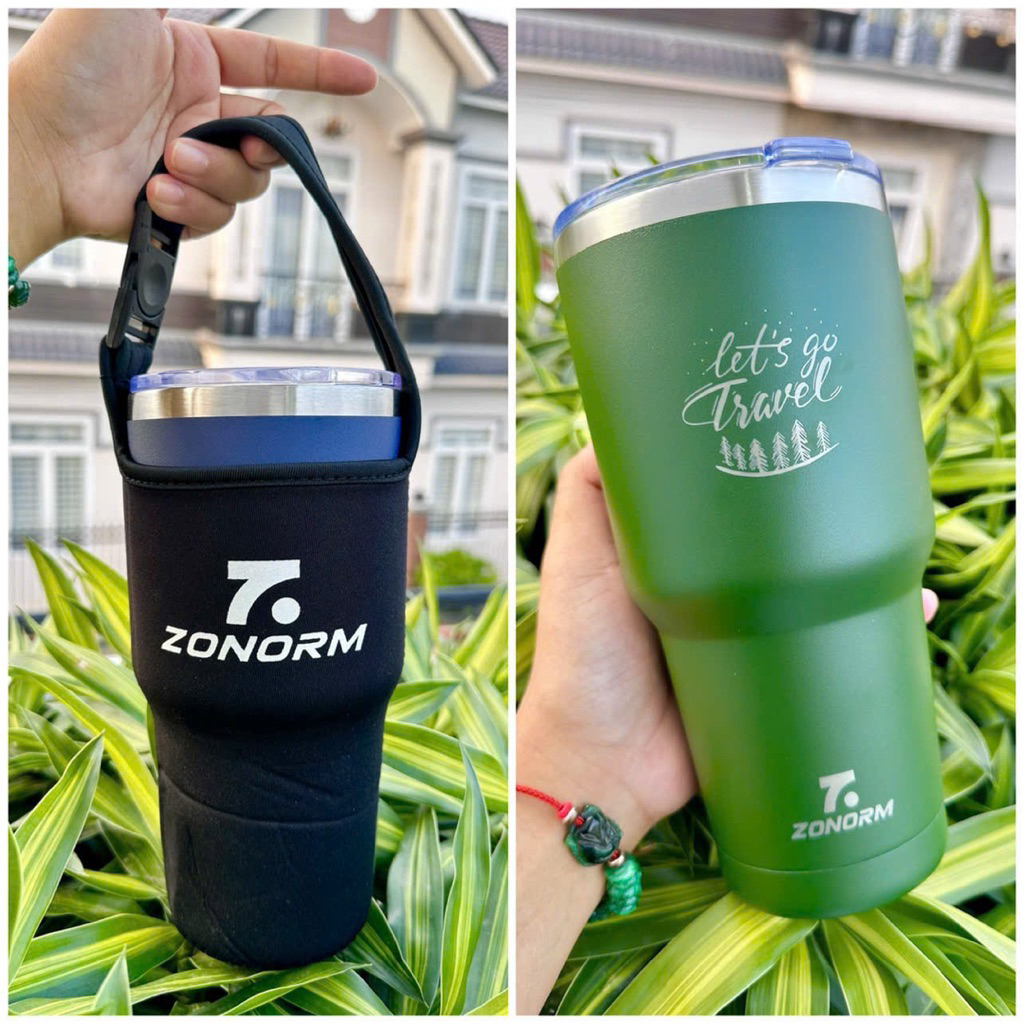 LY GIỮ NHIỆT 900ML TẶNG KÈM TÚI ĐỰNG LY + ỐNG HÚT ZONORM 7