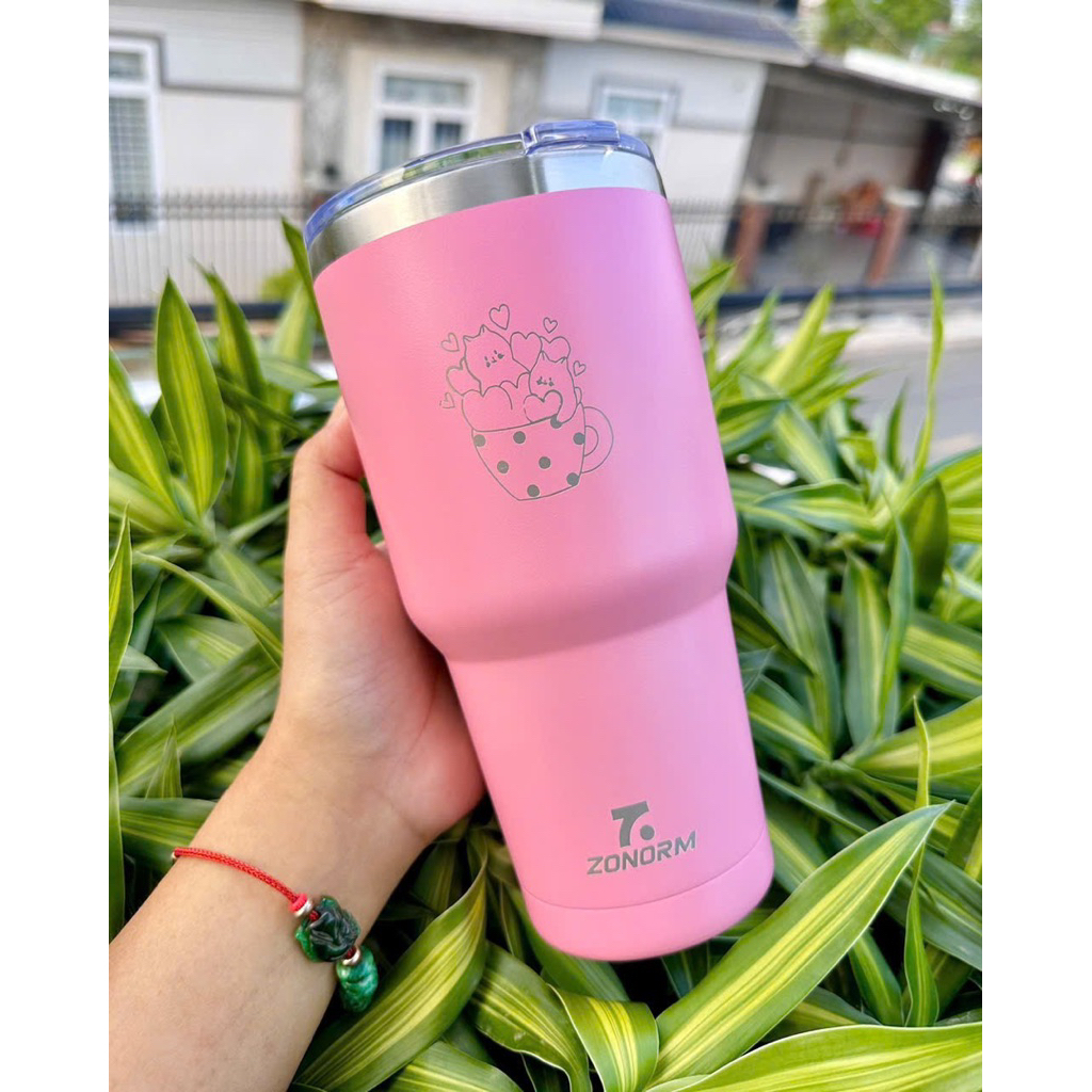 LY GIỮ NHIỆT 900ML TẶNG KÈM TÚI ĐỰNG LY + ỐNG HÚT ZONORM 7