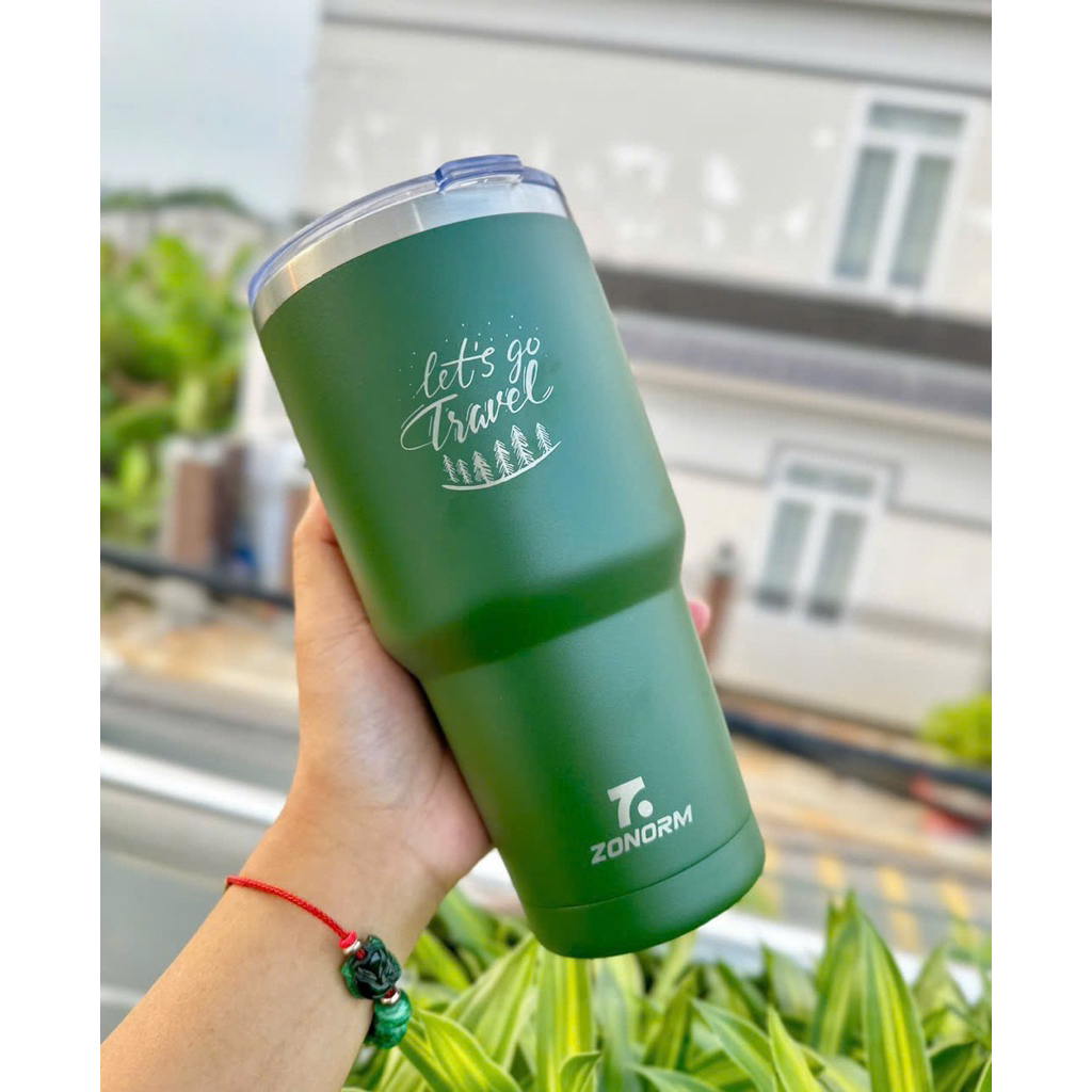 LY GIỮ NHIỆT 900ML TẶNG KÈM TÚI ĐỰNG LY + ỐNG HÚT ZONORM 7