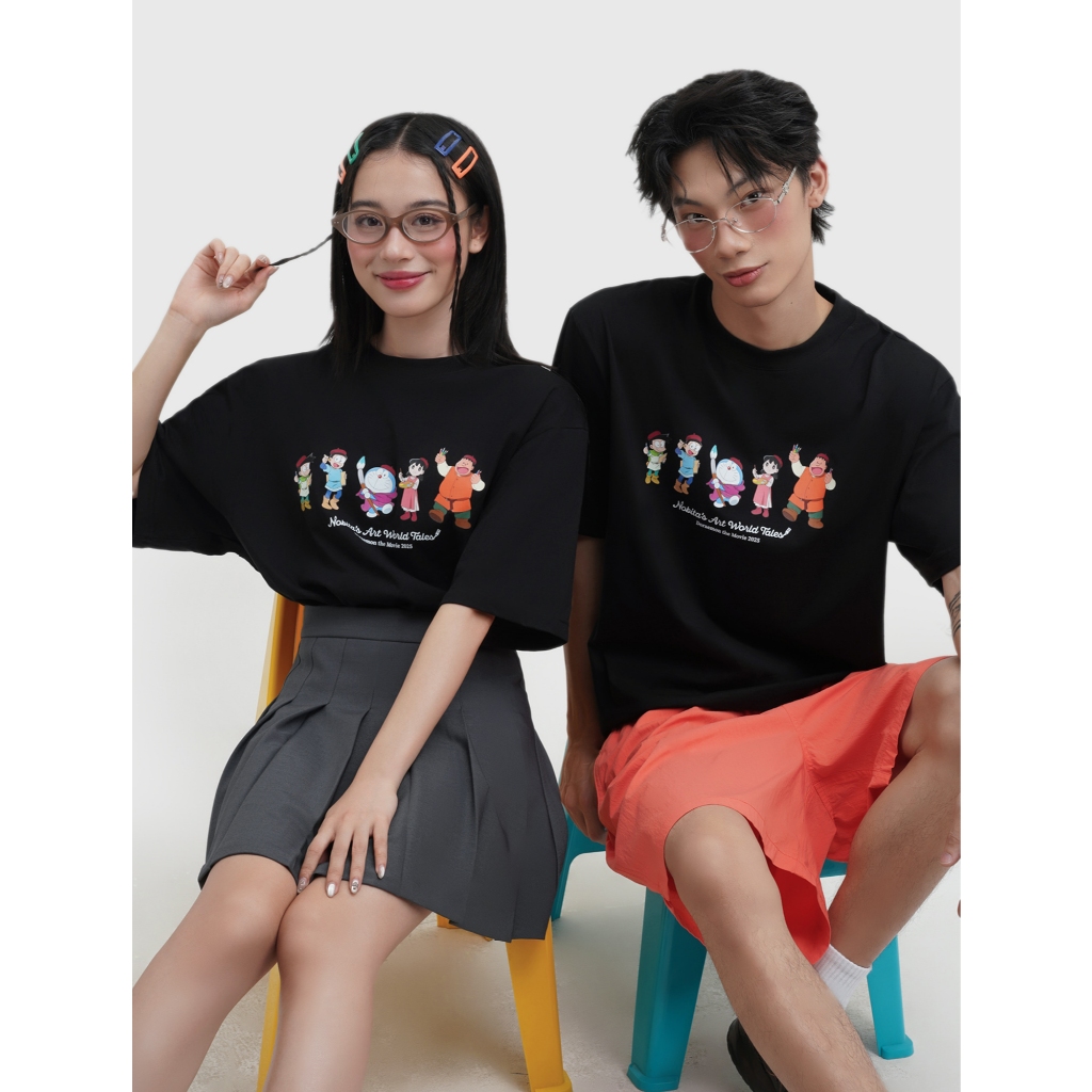 Áo phông unisex người lớn CANIFA in hình Doraemon 5TS25S018