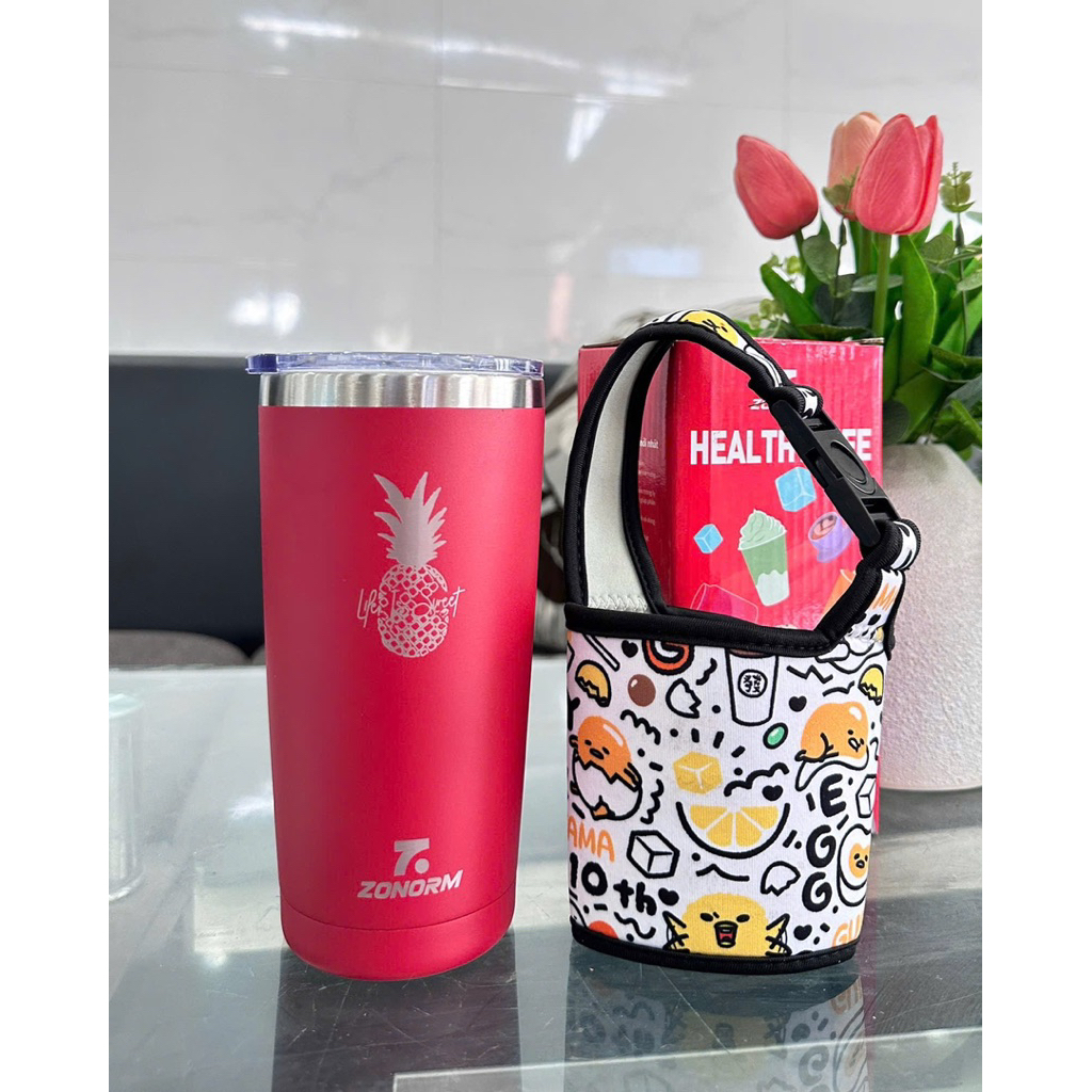 LY GIỮ NHIỆT INOX 600ML TẶNG KÈM TÚI + ỐNG HÚT