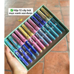 HỘP QUÀ 12 CÂY BÚT MÁY MỰC XANH XOÁ ĐƯỢC