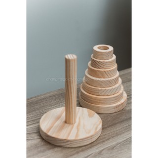 Đồ chơi xếp hình gỗ kim tự tháp, đồ chơi giáo dục Montessori trò chơi giáo dục trí tuệ Chàng Trai Gỗ