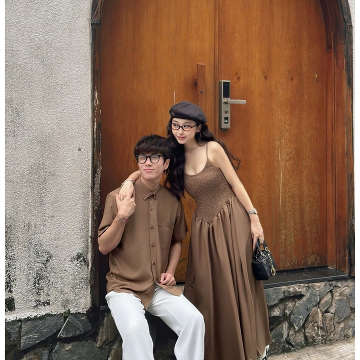 Set couple nam nữ, đồ cặp đi biển, đồ đôi LOVELY STORE,couple đồ đôi, áo váy cặp nam nữ đi biển