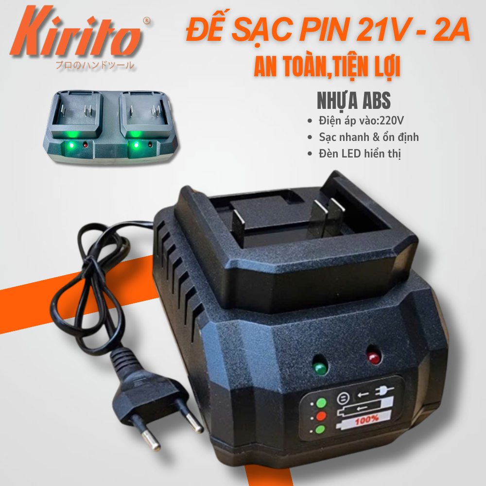 ĐẾ SẠC PIN 21V, 2A CÓ ĐÈN SENKYO - AN TOÀN & TIỆN LỢI