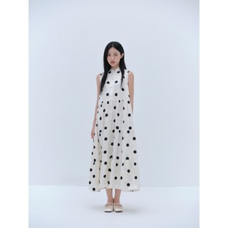 Đầm suông OLV chấm bi cổ trụ Cream Dot Loose Maxi Dress trẻ trung đi chơi đi cà phê