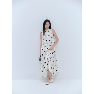 Đầm suông OLV chấm bi cổ trụ Cream Dot Loose Maxi Dress trẻ trung đi chơi đi cà phê