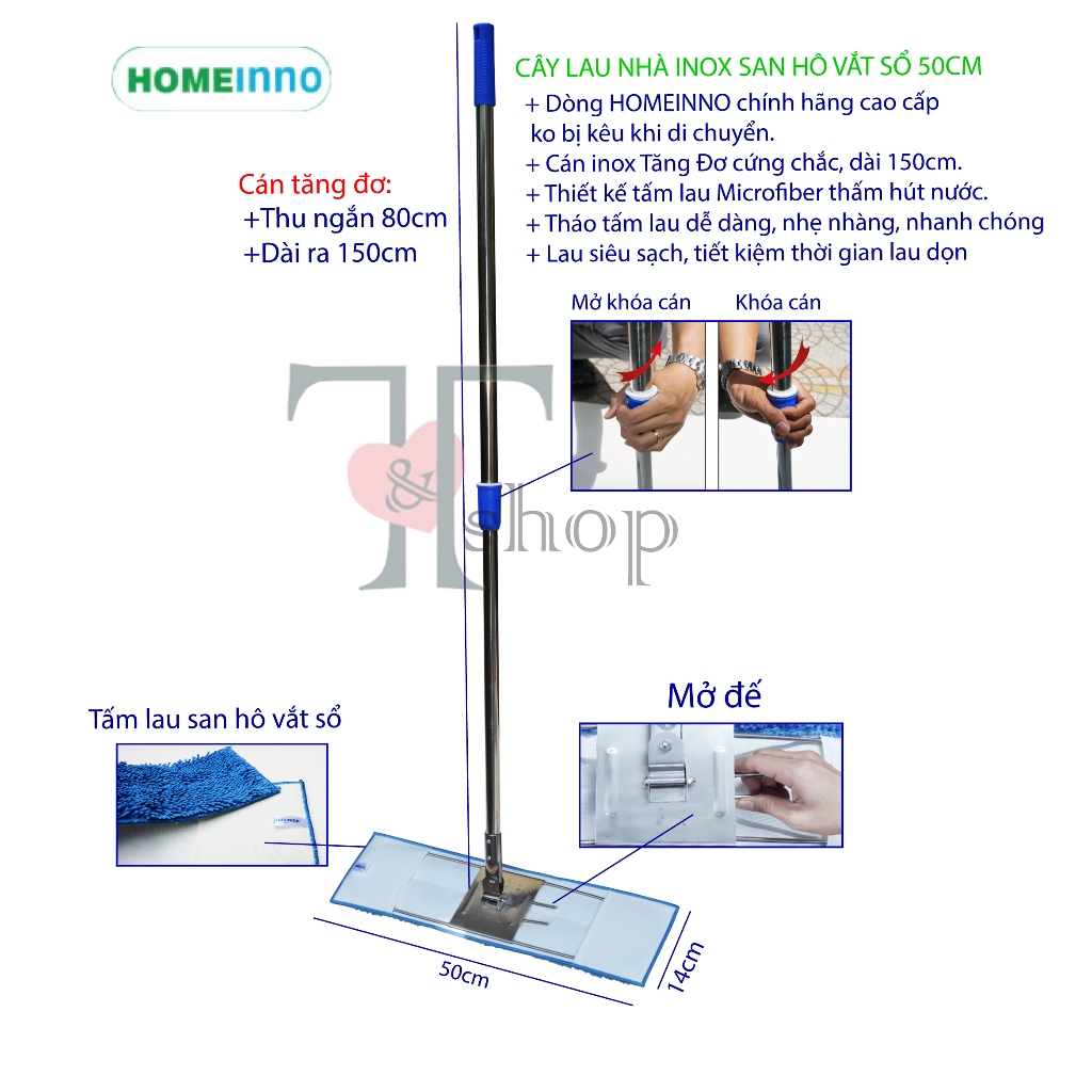 Tổng Hợp Các Size Cây Lau Nhà CÁN RÚT Thu Ngắn 90cm Dài Ra 150cm Bảng Inox Tấm Lau San Hô 45cm/50cm/60cm/80cm/90cm