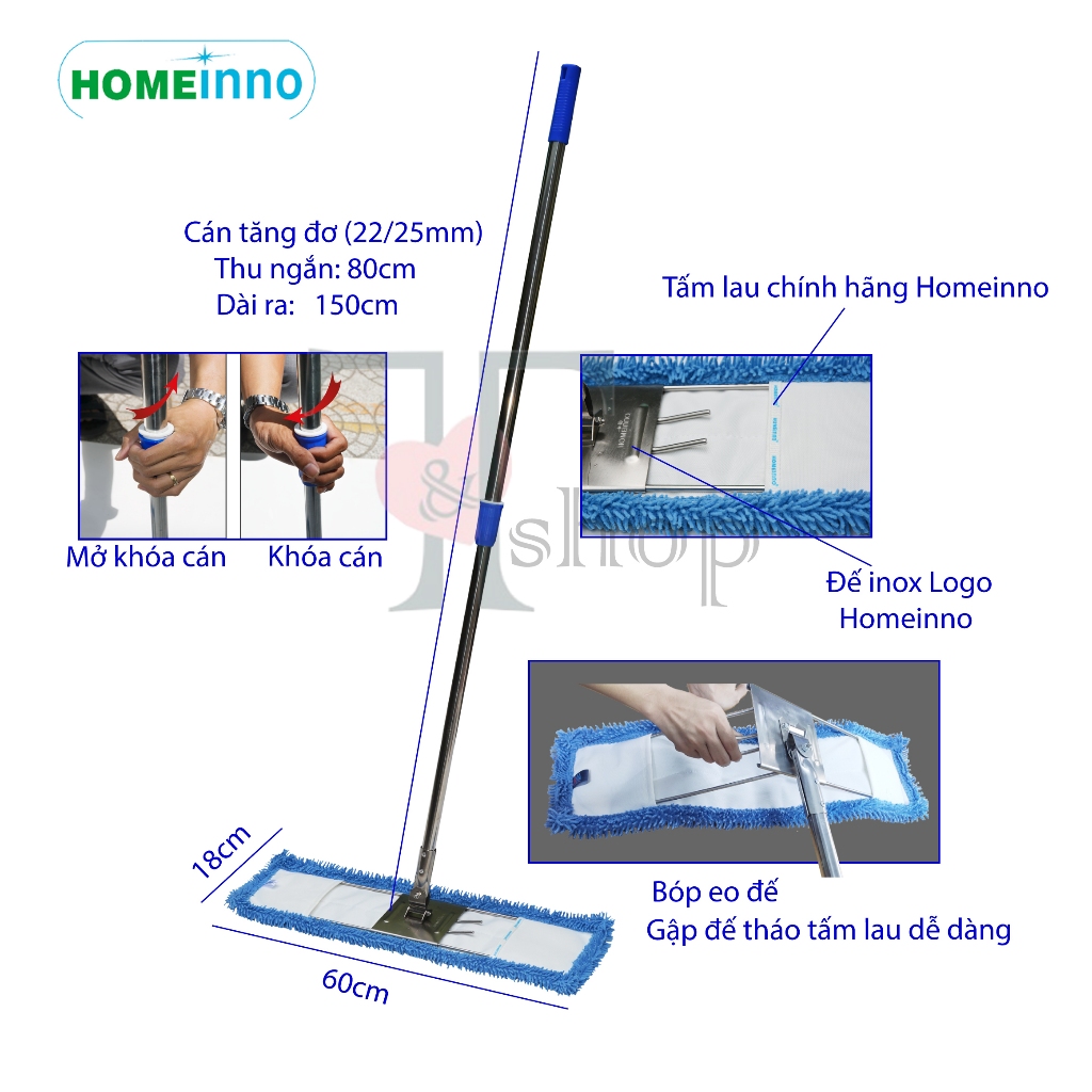 Tổng Hợp Các Size Cây Lau Nhà CÁN RÚT Thu Ngắn 90cm Dài Ra 150cm Bảng Inox Tấm Lau San Hô 45cm/50cm/60cm/80cm/90cm