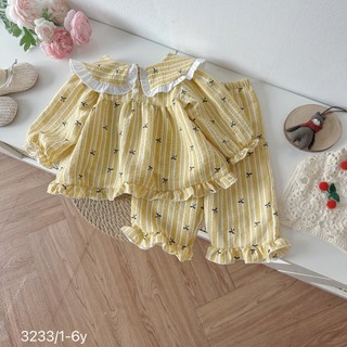 Set Đồ Bộ Dài Đũi Hàn Xinh Cho Bé Gái Ở Nhà, Đi Học, Đi Chơi,.... Bộ Dài Mẫu 3 Vàng