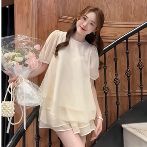 Set bộ áo tơ kèm chân váy xoè hai tầng Dilyshop chấ tơ mềm nhẹ nhàng tôn dáng - S111
