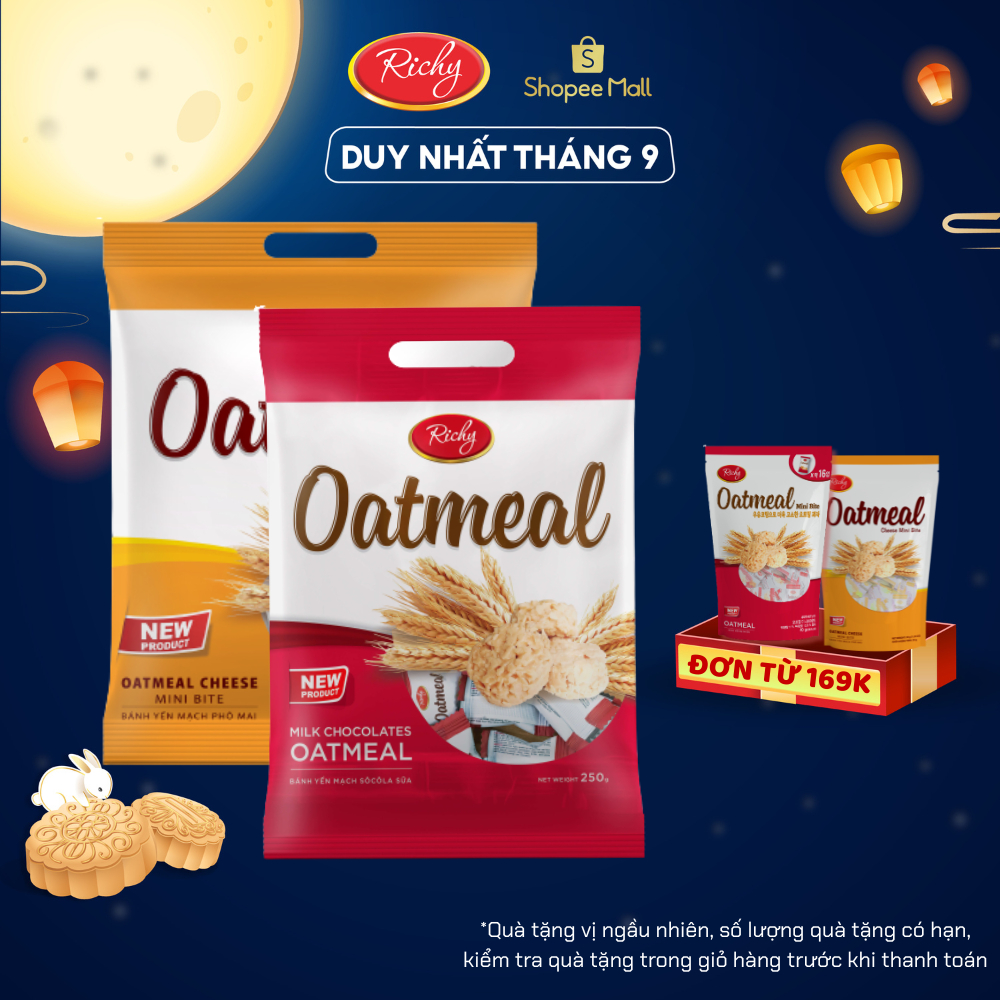 [QUÀ TẶNG ĐƠN 169K] Bánh Yến mạch Richy túi 220g 250g Mini Bite (Sữa ...
