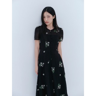 Đầm OLV tay phồng dáng dài thêu hoa ngọt ngào nữ tính Laylin phù hợp đi chơi đi làm