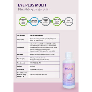 Nước ngâm lens VIVIMOON dung dịch làm sạch, khử trùng, bảo quản kính áp tròng EYE PLUS MULTI SOLUTION 150ml
