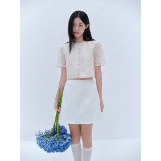 Áo croptop OLV dáng suông họa tiết ren hoa trẻ trung Ottilie và Keada phù hợp đi làm đi chơi