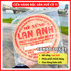 COMBO 10 Gói Kẹo Mè Xửng Tròn Lan Anh Mè Trắng 100g, Mè Xửng Dẻo, Đặc Sản Huế