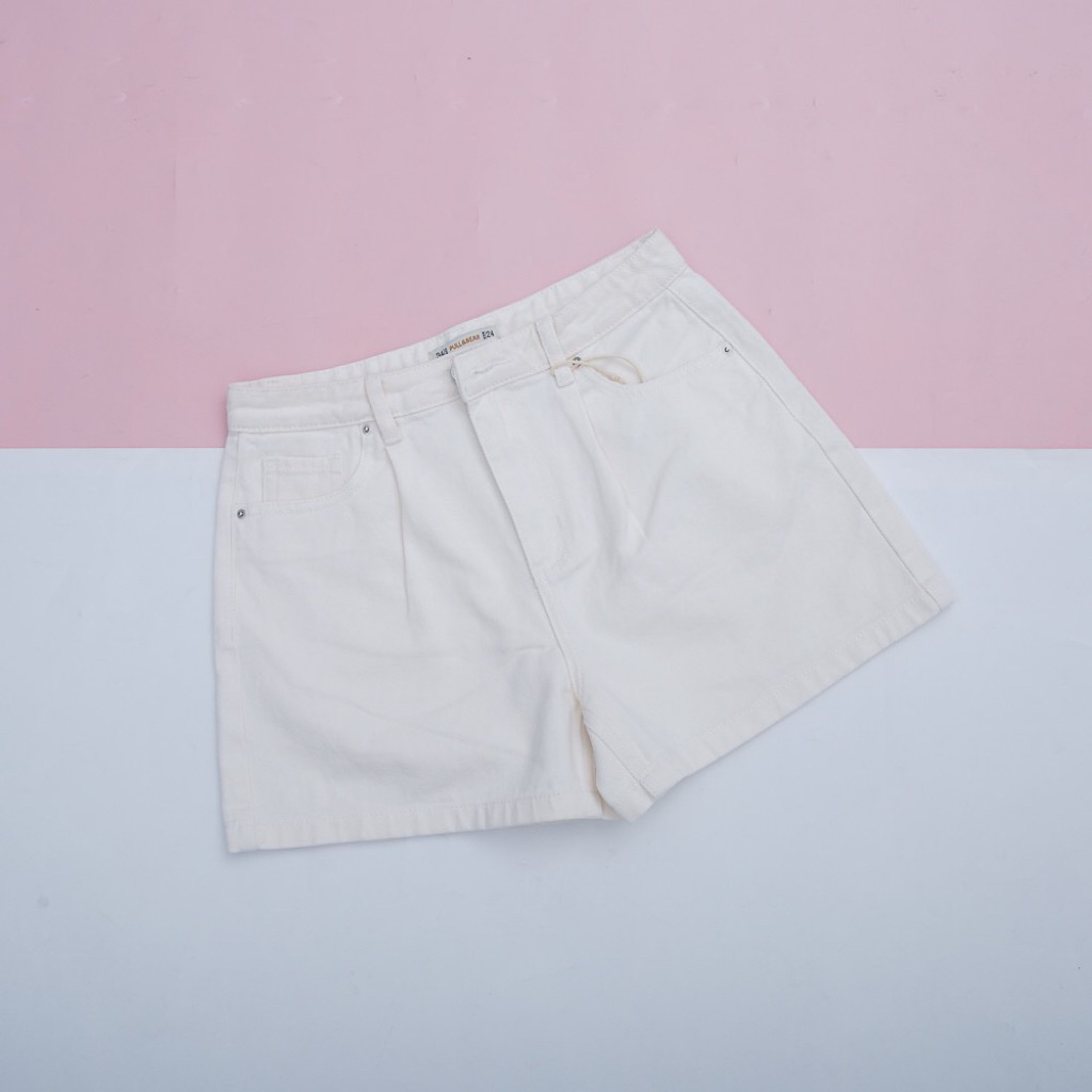 PULL&BEAR QUẦN SHORT JEANS TRẮNG KEM (Q250827002)