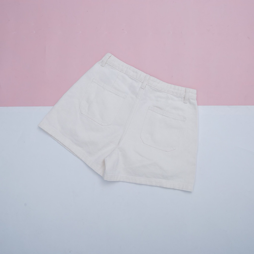 PULL&BEAR QUẦN SHORT JEANS TRẮNG KEM (Q250827002)
