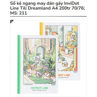 KLONG - Sổ kẻ ngang may dán gáy InviDot Line Tili Dreamland A4 200tr 70/76; MS: 211 - Vở ghi chú