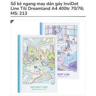 KLONG - Sổ kẻ ngang may dán gáy InviDot Line Tili Dreamland A4 400tr 70/76; MS: 213