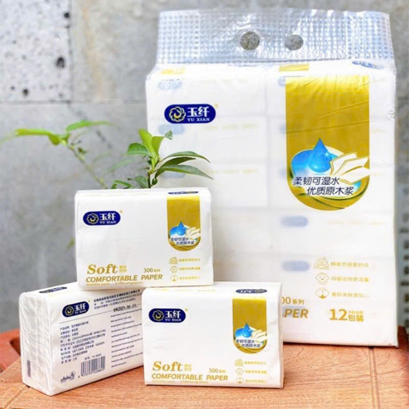 Gói Giấy Ăn Rút - Giấy Ăn Nội Địa Trung (Gói Trắng 300 Tờ)