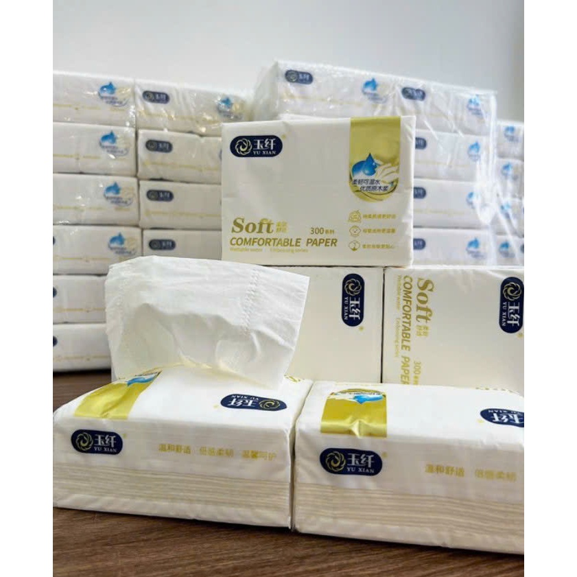 Gói Giấy Ăn Rút - Giấy Ăn Nội Địa Trung (Gói Trắng 300 Tờ)