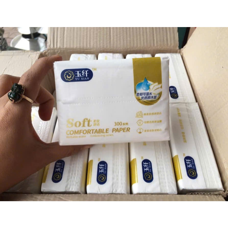 Gói Giấy Ăn Rút - Giấy Ăn Nội Địa Trung (Gói Trắng 300 Tờ)