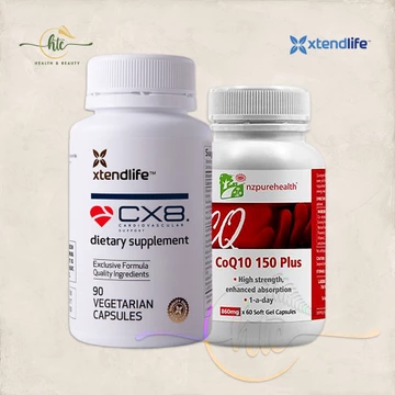 Combo viên uống hỗ trợ tim mạch, ngừa đột quỵ Xtend Life CX8 & CoQ10 150 Plus 30 viên/ 90 viên