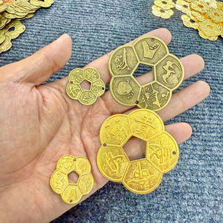 BÁN SỈ 20 30 Đồng Xu Mai Hoa Mạ Vàng phong thủy may mắn chiêu tài, Size 3cm