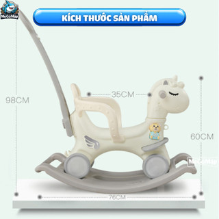 Ngựa bập bênh cho bé Pakey Đa Năng 6 in 1 phù hợp cho bé từ 1-6 tuổi, Bé có thể điều chỉnh được hướng