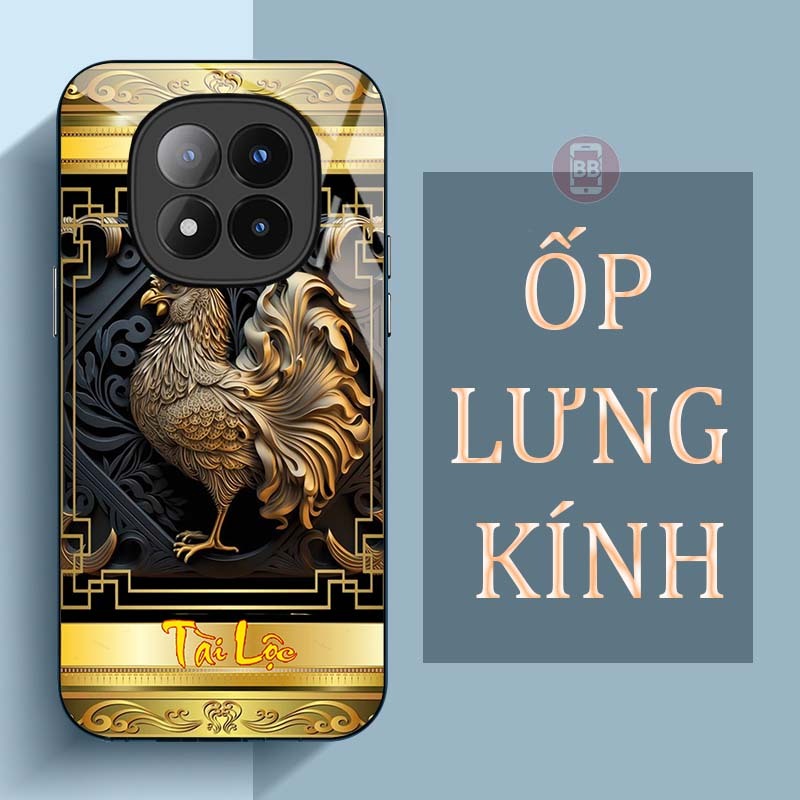 Ốp Lưng XIAOMI REDMI NOTE 14 PRO 4G/ NOTE 14 PRO 5G Mặt Lưng Kính Cường Lực In Hình 12 con giáp Tài Lộc