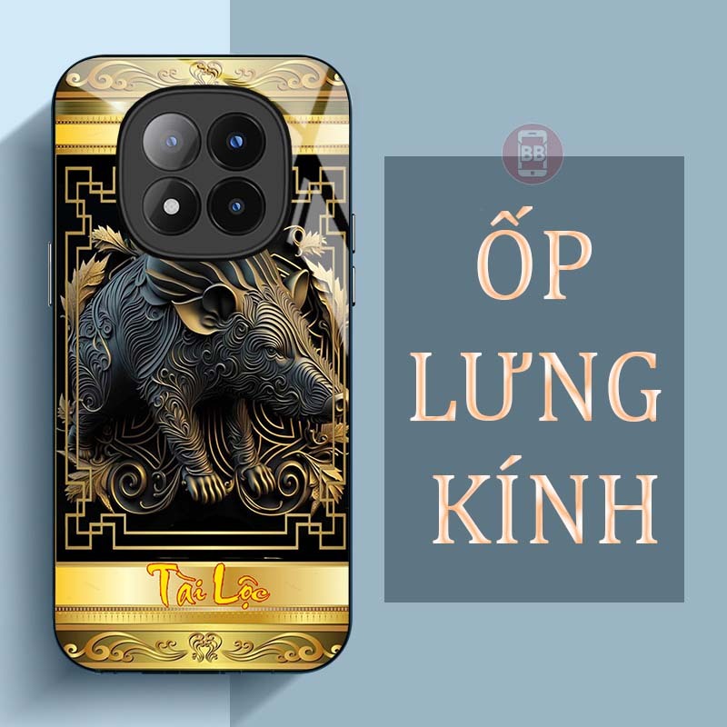 Ốp Lưng XIAOMI REDMI NOTE 14 PRO 4G/ NOTE 14 PRO 5G Mặt Lưng Kính Cường Lực In Hình 12 con giáp Tài Lộc