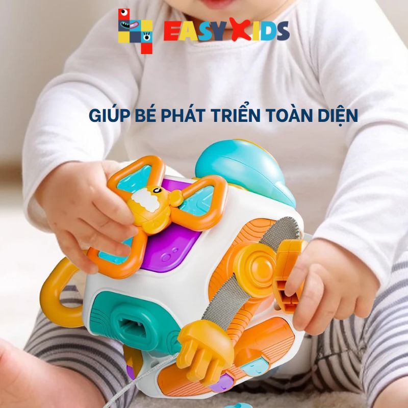 Đồ Chơi Thông Minh Trí Tuệ Khối Bận rộn Montessori Cho Bé Trai Gái 0-3 Tuổi Busy Cube