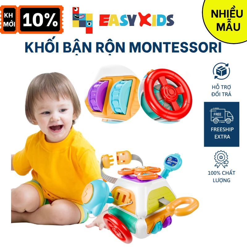 Đồ Chơi Thông Minh Trí Tuệ Khối Bận rộn Montessori Cho Bé Trai Gái 0-3 Tuổi Busy Cube