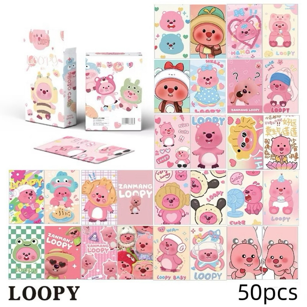 Loopy lomo card 50 tấm laser flash card hoạt hình dễ thương bookmark ...