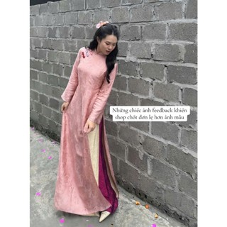 🌸 Thọ rơi – phúc lộc rơi đầy Khoác áo dài gấm thọ rơi, nàng mang theo lời chúc an khang, thịnh vượng cho cả năm