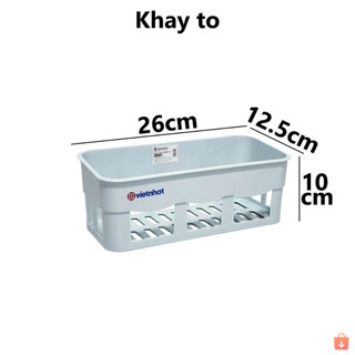 Khay chữ nhật nhựa Việt Nhật treo tường kèm miếng dán đựng đồ phòng tắm, bếp ms: 5698, 5699, 5701