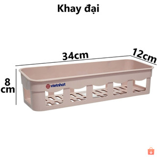 Khay chữ nhật nhựa Việt Nhật treo tường kèm miếng dán đựng đồ phòng tắm, bếp ms: 5698, 5699, 5701