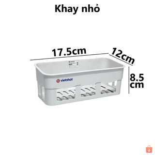 Khay chữ nhật nhựa Việt Nhật treo tường kèm miếng dán đựng đồ phòng tắm, bếp ms: 5698, 5699, 5701