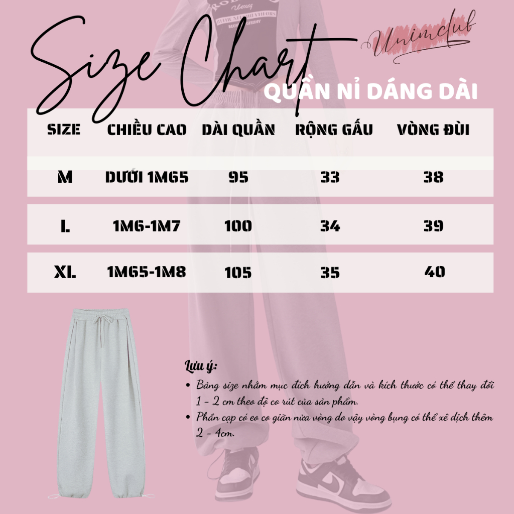 [XẢ KHO] Quần Nỉ Nam Dáng Dài Dáng Thụng Đứng Form Unim Club Chất Liệu Nỉ Hàn Cao Cấp Không Bai Xù Chống Nhăn