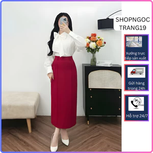 Chân Váy Dáng Suông Dài 80cm Chất Liệu Vitex Mềm MỊn, Túi 2 Bên Tiện Lợi, SHOPNGOCTRANG19 CV167