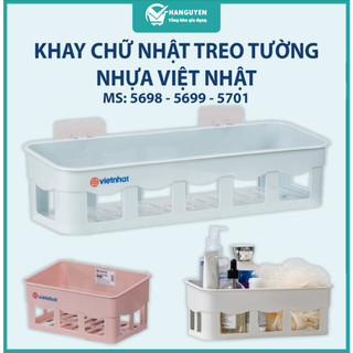 Khay chữ nhật nhựa Việt Nhật treo tường kèm miếng dán đựng đồ phòng tắm, bếp ms: 5698, 5699, 5701