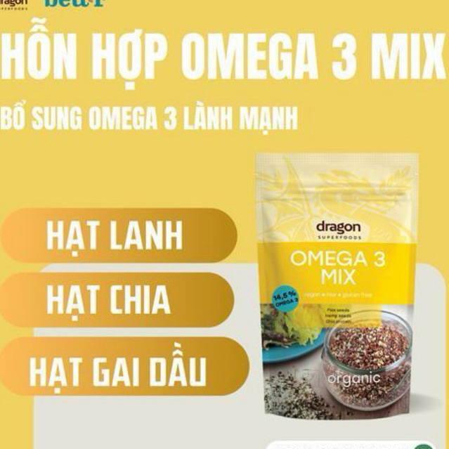 [3.2027] Hỗn hợp Omega 3 hữu cơ Dragon Superfoods Organic Omega 3 Mix 200g